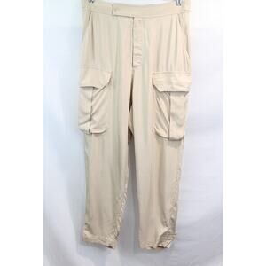 Equipment Femme Agadire High Rise Tapered Ankle Slouchy Cargo Pants size 4 Beige